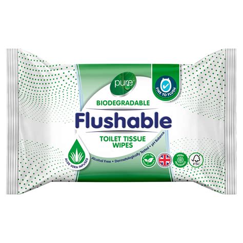 Pure 40 Flushable Toilet Tissue Wipes Toilet Roll Kitchen Roll