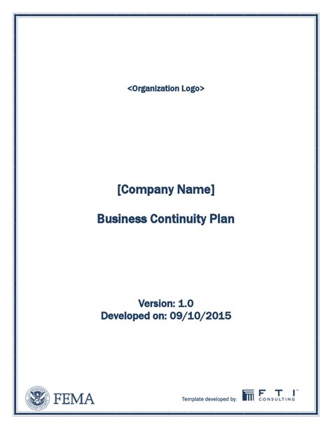 Small Business Continuity Plan Template In Word And Pdf Formats