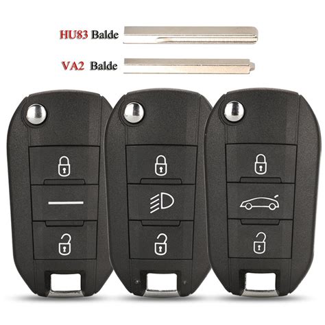 Jingyuqin Pcs Lot Flip Remote Car Key Shell For Peugeot