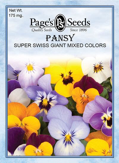pansy super swiss giant mixed colors  page seed company