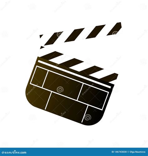 Clapperboard On White Background Open And Closed Clapperboard Vector