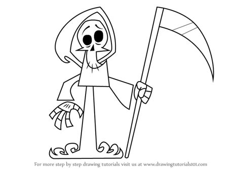 How to Draw The Grim Reaper from Grim & Evil (Grim & Evil) Step by Step ...