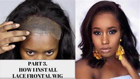 How To Install A Lace Frontal Wig Stocking Cap Got B Glue Youtube