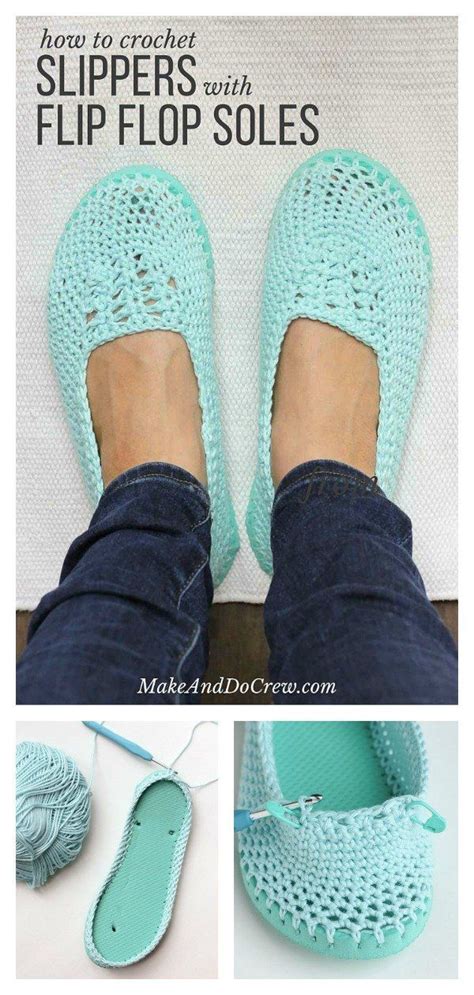 How To Crochet Slippers With Flip Flop Soles Crochet Shoes Crochet