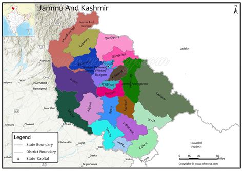 jammu  kashmir district map list  districts  jammu  kashmir