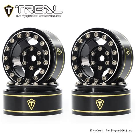 Treal 10 Beadlock Wheels4p Set For Axial Scx24 With Brass Rings