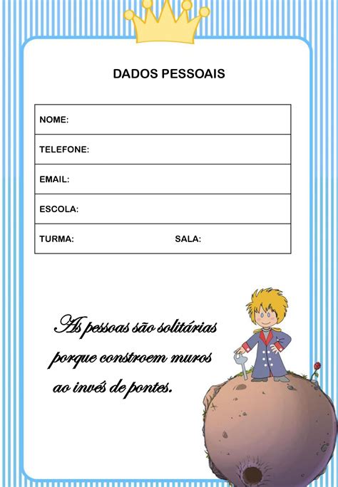 Capa De Caderno Pequeno Príncipe Para Imprimir