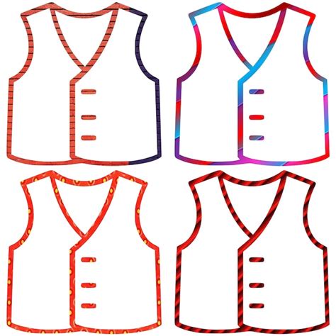 Un Dibujo De Una Camisa Con Un Cuello Azul Y Un Chaleco Blanco Con Una