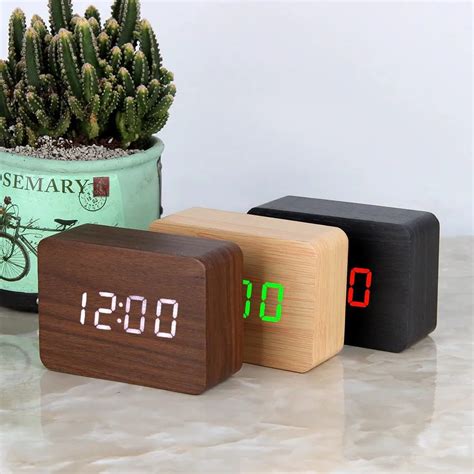 Relógios Digitais De Mesa - Relógio de Mesa em Madeira com Led Digital e Despertador no Atacado ...