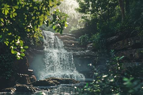 Premium Photo A Secluded Waterfall Hidden In The Forest