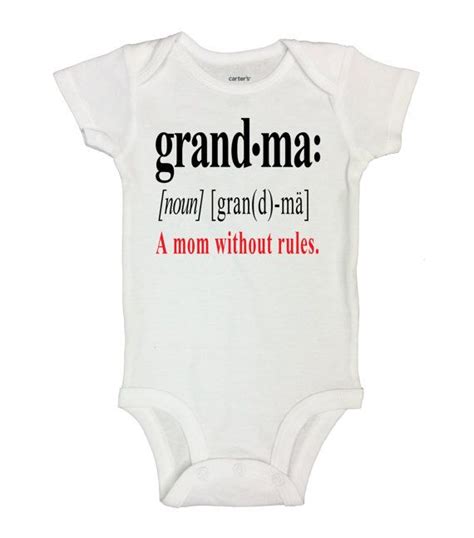 Cute Grandma Baby Onesie " The Grand-Ma A Mom Without Rules" - Cute ...