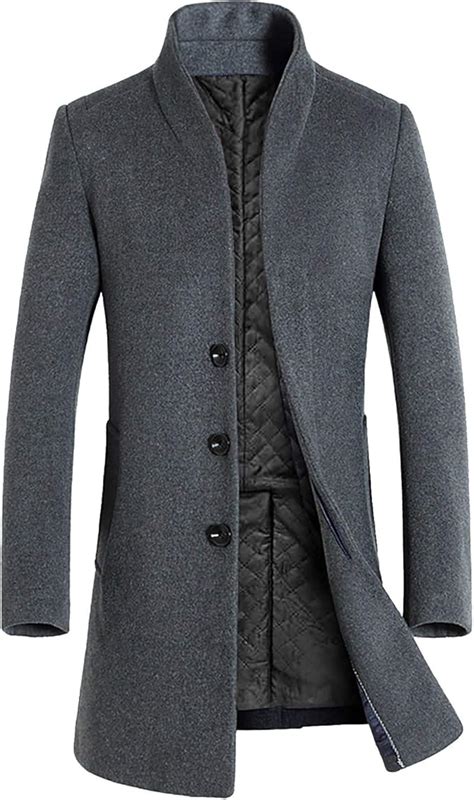 Tofotl Uomo Cappotto Lungo Doppiopetto Trench Giacca Sottile Parka