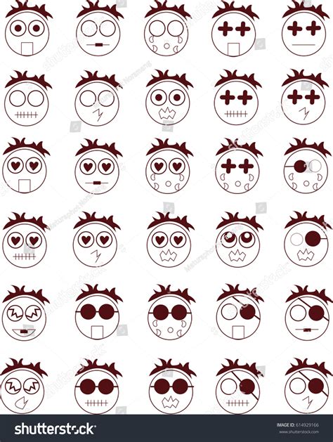 Emotion Face Cartoon Vector Emoji Icon Stock Vector (Royalty Free) 614929166 | Shutterstock