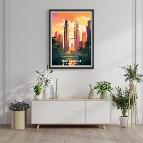 Malaysia Travel Poster Digital Wall Print Art Kuala Lumpur Etsy