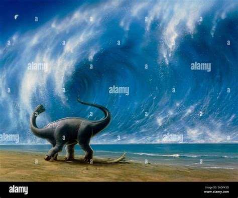 Death Of The Dinosaurs Artwork Of The Dinosaur Titanosaurus Watching