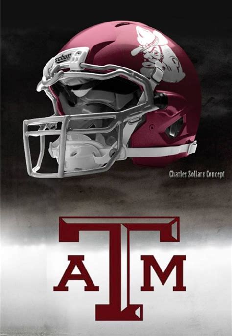 Sleek and Bold Texas A&M University Football Helmet Design