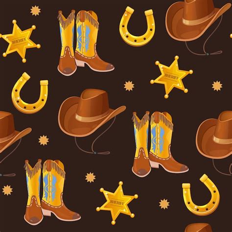 Premium Vector Wild West Vector Seamless Pattern Includes Golden