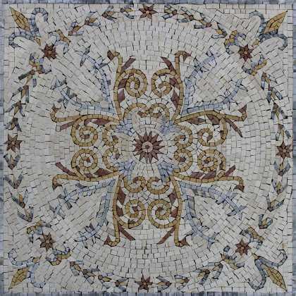 Square Ancient Mosaic Floor Tile | Mosaic Marble