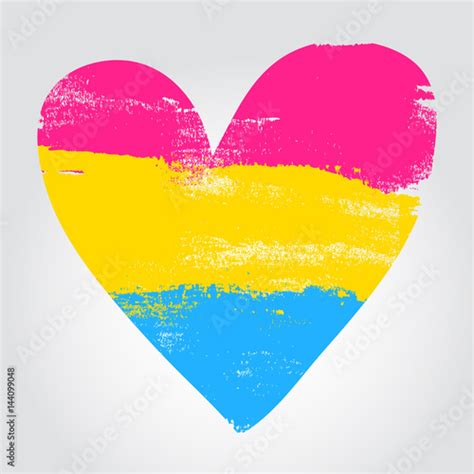 Pansexual Pride Flag In A Form Of Heart Vector De Stock Adobe Stock