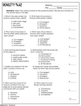 Plate Boundaries | Plate Tectonics | Quiz | Assessment by Bloomin' Science