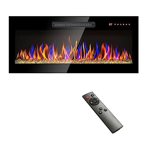 SEALAMB 36 Inch Electric Fireplace Recessed And Wall Mounted Remote