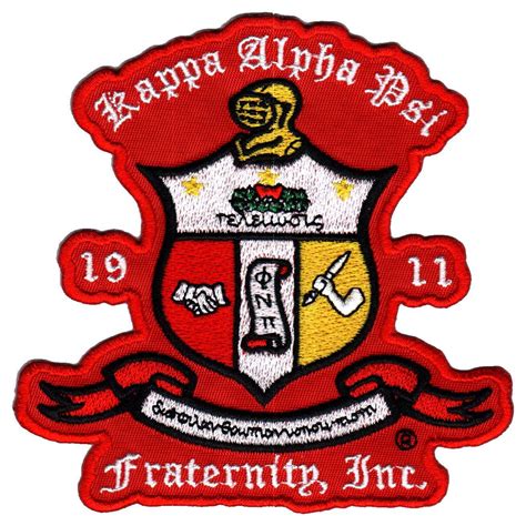 Kappa Alpha Psi 4 Inch Embroidered Patch Red Clothing