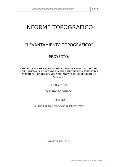 DOC INFORME TOPOGRAFICO SAMNE DOKUMEN TIPS