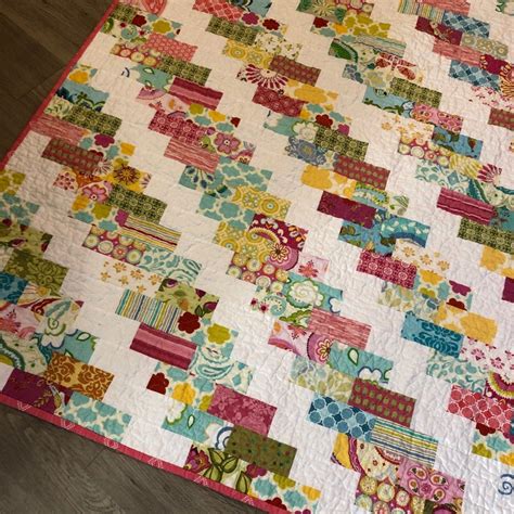 Baby Lap Quilt Kumari Garden Fabrics Modern Pink Aqua Etsy