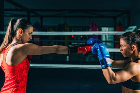 Premium Photo | Women on boxing training