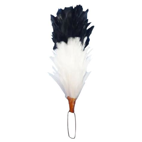 Scottish Glengarry Cap Hat Feather Plume Hackle Black White 6 Inches