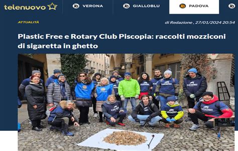 Plastic Free E Rotary Club Piscopia Raccolti Mozziconi Di Sigaretta In