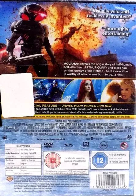 Aquaman Dvd Jason Momoa Willem Dafoe Amber Heard Nicole