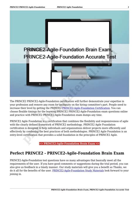 PPT PRINCE2 Agile Foundation Brain Exam PRINCE2 Agile Foundation