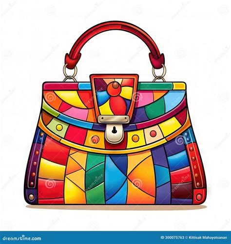 A Playful And Colorful Handbag Clip Art Adding Vibrancy Against A