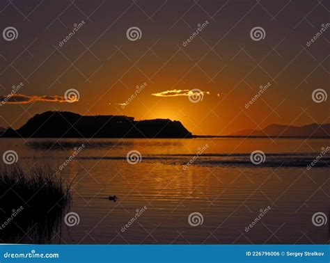 Sunrise at Lake Titicaca in Andes, Peru and Bolivia Stock Photo - Image ...