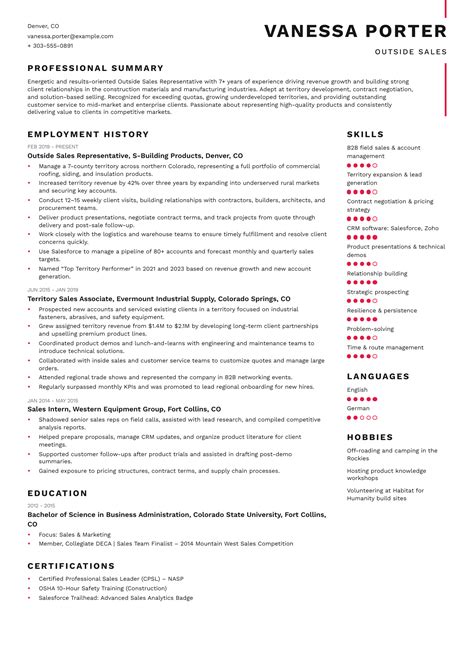 Outside Sales Resume Example Every Candidate Needs