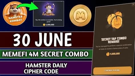 Memefi Secret Combo June Hamster Kombat Daily Combo Hamster