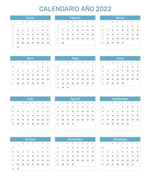 Calendario 2022 En Excel 《madererías》