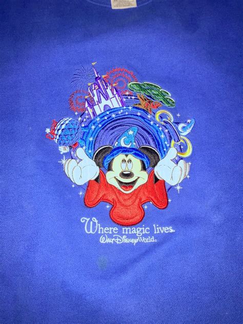 Men S Vintage Disney World Where Magic Lives Embroide Gem