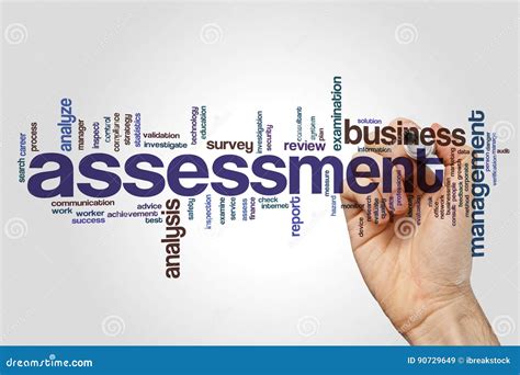 Assessment Word Cloud Concept On Grey Background Stock Image Image Of