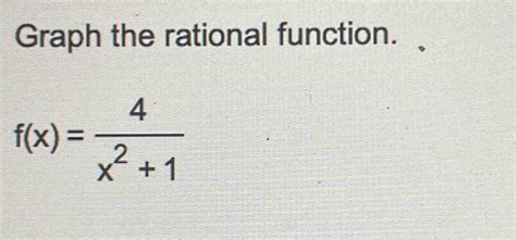 Solved Graph The Rational Function F X 4 X 2 1 [calculus]