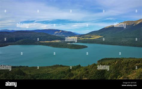 View From Mt Robert New Zealand Lake Rotoiti And Small Village St