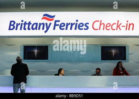 Brittany Ferries check-in, Portsmouth Ferry Terminal, Portsmouth, Hampshire, Britain, UK Stock ...