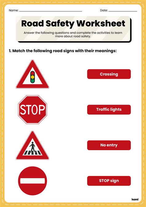 Road Safety Worksheet For Teachers Perfect For Grades Th Th