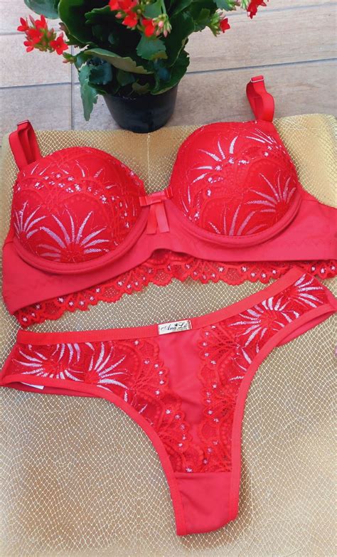 Conjunto De Lingerie Vermelho Elo Produtos Especiais