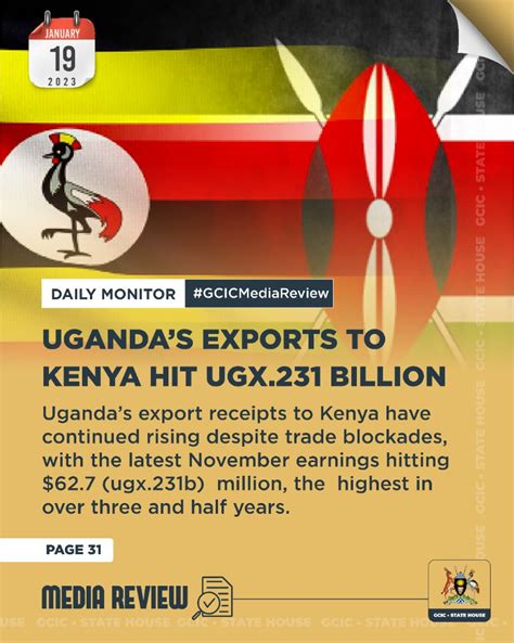 Africa Updates On Twitter RT GovUganda Ugandas Export Receipts To