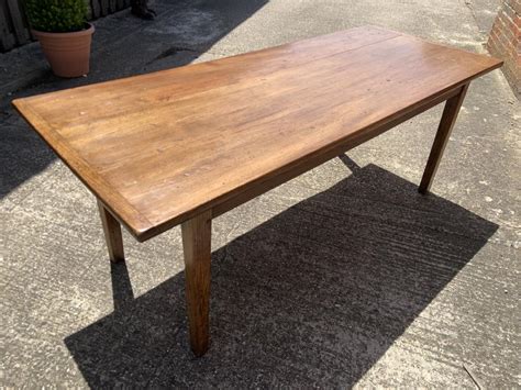 Antique Elm Tapered Leg Dining Table With Bread Slide Antique 19th Century Oak Farmhouse Table