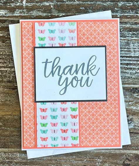 Butterfly Thank You Card Thank You Card Colorful Butterflies Thank You