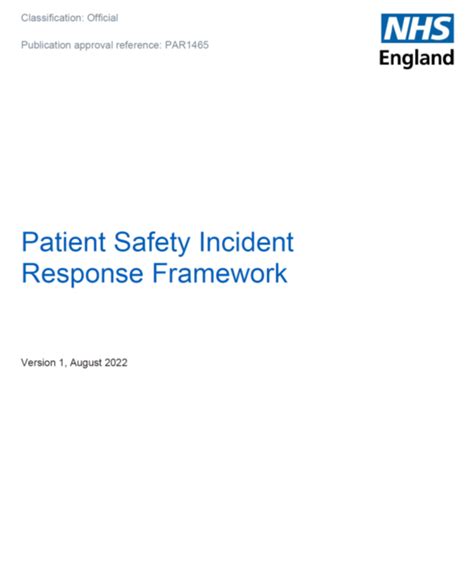 Patient Safety Incidents Response Framework Psirf Chfg Clinical