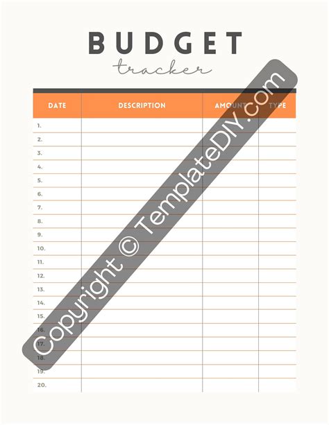 Budget Tracker Template Printable in PDF, Word, Excel